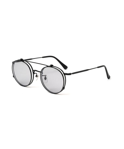 CALEE(キャリー)の「FLIP UP TYPE CIRCLE METAL GLASSES(メガネ・メンズ・ブラック/ブルー/ブラウン/グリーン・FREE)」の2枚目の写真