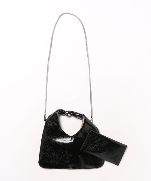 MAGASIN DE MODE Onjna(マガジンデモードオンジェナ )の「【MAGASIN DE MODE Onjna】ワンハンドル PUレザーVカットバッグ トライアングル 2wayトートバッグ ポーチ付き 結婚式 二次会 お呼ばれ オケージョン 韓国風 KNF-TP(ショルダーバッグ・レディース・ブラック/ライトグレー/イエロー・FREE)」の10枚目の写真