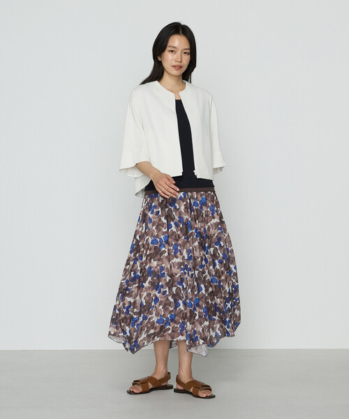 K.T KIYOKO TAKASE（キヨコタカセ）の「ポコポコジャージー カーデブルゾン（ブルゾン・レディース・ブルー/ホワイト/ブラウン・9号/11号）」の6枚目の写真