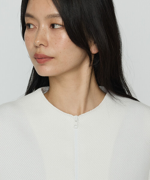 K.T KIYOKO TAKASE（キヨコタカセ）の「ポコポコジャージー カーデブルゾン（ブルゾン・レディース・ブルー/ホワイト/ブラウン・9号/11号）」の12枚目の写真