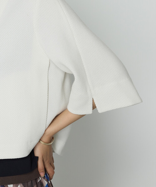 K.T KIYOKO TAKASE（キヨコタカセ）の「ポコポコジャージー カーデブルゾン（ブルゾン・レディース・ブルー/ホワイト/ブラウン・9号/11号）」の11枚目の写真