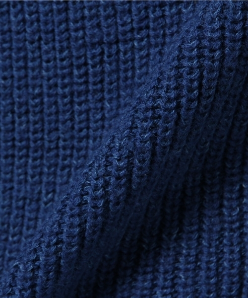 CIAOPANIC（チャオパニック）の「【Ciaopanic】　インディゴ畦編みタートルL/S（ニット/セーター・メンズ・ブルー/ネイビー・LARGE/MEDIUM）」の5枚目の写真