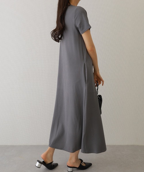 Lace Ladies(レースレディース)の「ソリッドカラー Aライン 半袖 マキシ ワンピース(ワンピース・レディース・モカ/ブラック/グレー/ピンクベージュ・FREE/S)」の12枚目の写真