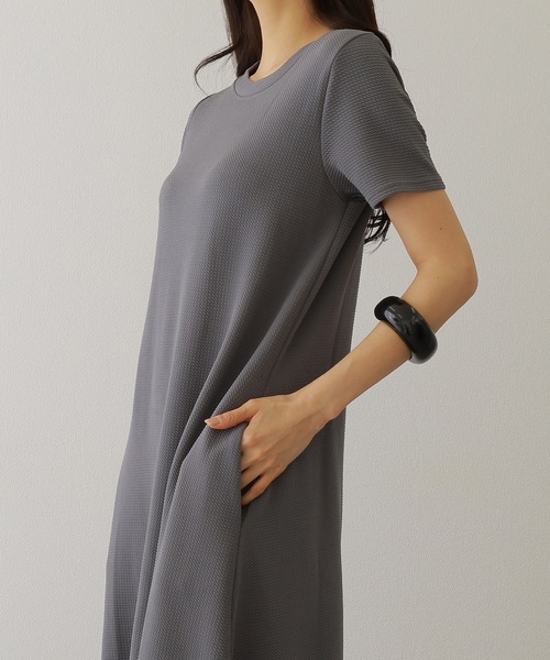 Lace Ladies(レースレディース)の「ソリッドカラー Aライン 半袖 マキシ ワンピース(ワンピース・レディース・モカ/ブラック/グレー/ピンクベージュ・FREE/S)」の13枚目の写真