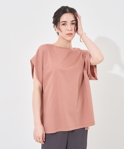 やまひろ　未使用 CLOTH&CROSS フレンチスリーブチュニック セール】【接触冷感・UVカット】コンパクトクールフレンチ