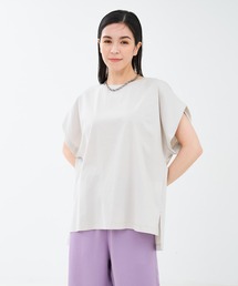 collex | 【接触冷感・UVカット】コンパクトクールフレンチスリーブチュニック(Tシャツ/カットソー)
