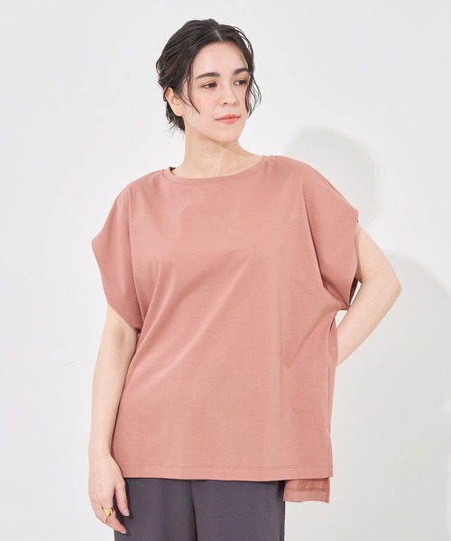 collex（コレックス）の「【接触冷感・UVカット】コンパクトクールフレンチスリーブチュニック（Tシャツ/カットソー・レディース・チャコールグレー/ピンクベージュ/ライトグレー/ラベンダー・フリー）」の19枚目の写真