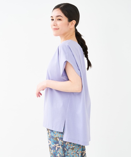 tシャツ 「接触冷感・UVカット」コンパクトクールフレンチスリーブチュニック レディース セール】【接触冷感・UVカット】コンパクトクールフレンチ
