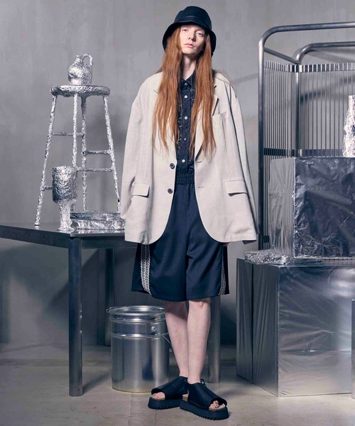セール】《UNISEX》Prime-Wide Side Line Shorts/プライムワイド