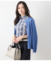 NEWYORKER（ニューヨーカー）の「ヴィスコースポリエステル ワイドリブ9分袖クル―ネックカーディガン（カーディガン/ボレロ）」