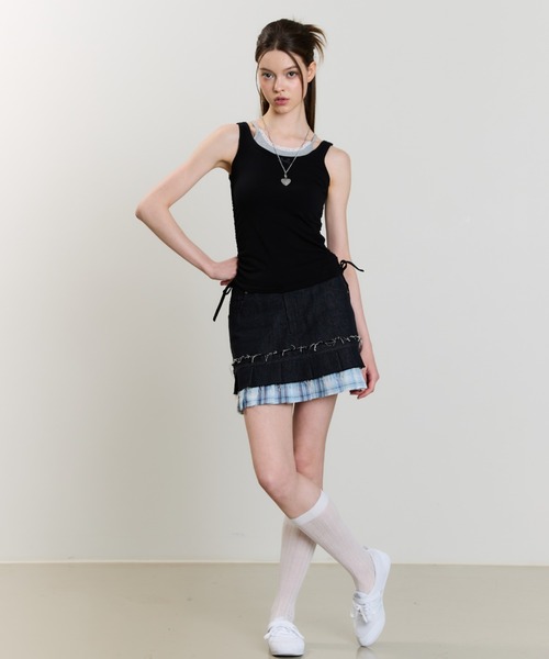 LUVISTRUE（ラヴイズトゥルー）の「SM LAYERED LACE SLEEVELESS（チューブトップ・レディース・ネイビー/レッド/ブラック・FREE）」の5枚目の写真