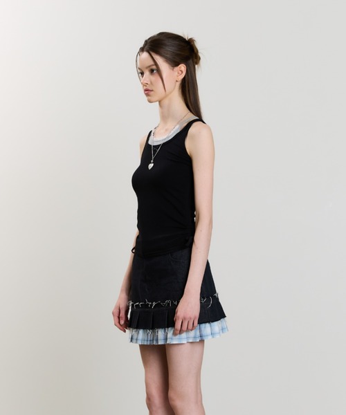 LUVISTRUE（ラヴイズトゥルー）の「SM LAYERED LACE SLEEVELESS（チューブトップ・レディース・ネイビー/レッド/ブラック・FREE）」の14枚目の写真