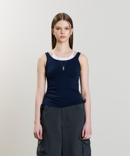 LUVISTRUE（ラヴイズトゥルー）の「SM LAYERED LACE SLEEVELESS（チューブトップ・レディース・ネイビー/レッド/ブラック・FREE）」の16枚目の写真