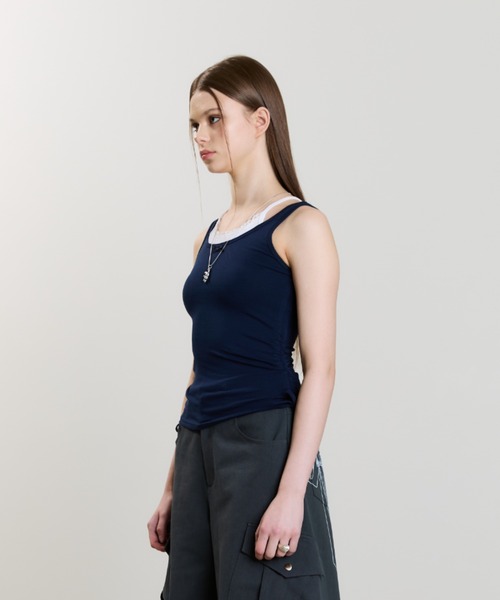 LUVISTRUE（ラヴイズトゥルー）の「SM LAYERED LACE SLEEVELESS（チューブトップ・レディース・ネイビー/レッド/ブラック・FREE）」の17枚目の写真