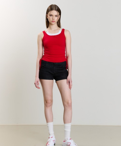 LUVISTRUE（ラヴイズトゥルー）の「SM LAYERED LACE SLEEVELESS（チューブトップ・レディース・ネイビー/レッド/ブラック・FREE）」の12枚目の写真