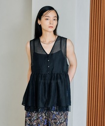 LEPSIM | シアー刺繍アソートノースリブラウス　497427(シャツ/ブラウス)