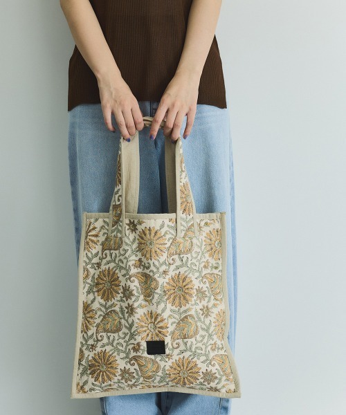 VICKY(ビッキー)の「ハンドブロックプリントトートバッグ(トートバッグ・レディース・ブルー系その他/ピンク系その他/ホワイト系その他・FREE)」の10枚目の写真