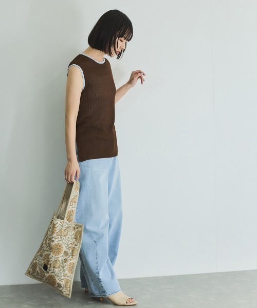 VICKY(ビッキー)の「ハンドブロックプリントトートバッグ(トートバッグ・レディース・ブルー系その他/ピンク系その他/ホワイト系その他・FREE)」の18枚目の写真