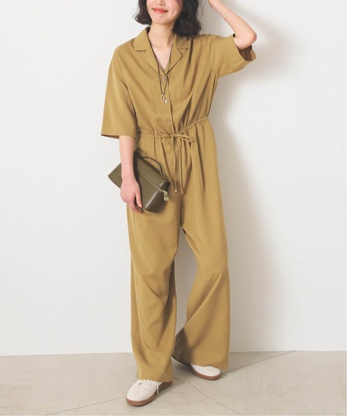 ★新品★SLOBE IENA ニットオールインワン WEB限定/追加》ハーフスリーブオールインワン（つなぎ