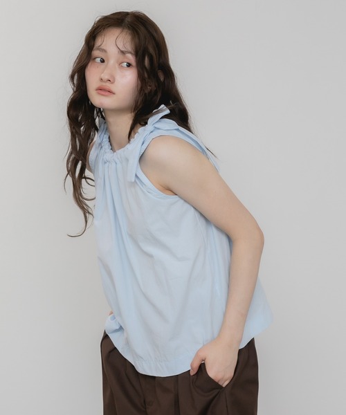 self-portrait ノースリーブ チュニック ライトブルー stylingライトブルー ノースリーブ チュニック self-portrait