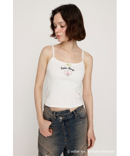 SLY(スライ)の「Esther Bunny x SLY ROSE CAMI エスターバニー スライ ローズ キャミ 夏服(キャミソール・レディース・ブラック/ピンク/ホワイト・FREE)」の12枚目の写真