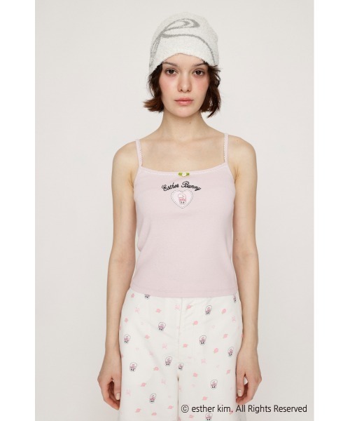 SLY(スライ)の「Esther Bunny x SLY ROSE CAMI エスターバニー スライ ローズ キャミ 夏服(キャミソール・レディース・ブラック/ピンク/ホワイト・FREE)」の5枚目の写真