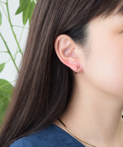 CALIN　STANDARD（カリンスタンダード）の「◆金属アレルギー対応◆◆made in japan◆【痛くない】【落ちにくい】【ストレスフリーな着け心地】スターダストカール　ミニループフィットイヤリング（イヤリング・レディース・シルバー/ピンクゴールド/ゴールド・FREE）」の3枚目の写真