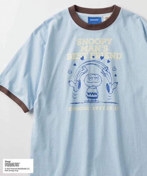 PEANUTS(ピーナッツ)の「【72】【PEANUTS/ピーナッツ】BEST FRIEND リンガー Tシャツ/オーバーサイズ(Tシャツ/カットソー・メンズ・ホワイト系その他/ライトブルー/ホワイト/クリーム・XL/M/L)」の4枚目の写真
