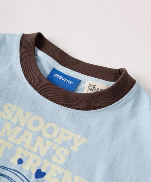 PEANUTS(ピーナッツ)の「【72】【PEANUTS/ピーナッツ】BEST FRIEND リンガー Tシャツ/オーバーサイズ(Tシャツ/カットソー・メンズ・ホワイト系その他/ライトブルー/ホワイト/クリーム・XL/M/L)」の7枚目の写真