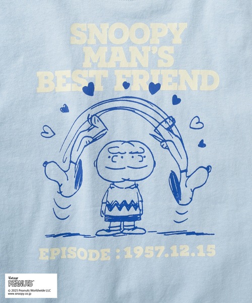 PEANUTS(ピーナッツ)の「【72】【PEANUTS/ピーナッツ】BEST FRIEND リンガー Tシャツ/オーバーサイズ(Tシャツ/カットソー・メンズ・ホワイト系その他/ライトブルー/ホワイト/クリーム・XL/M/L)」の12枚目の写真