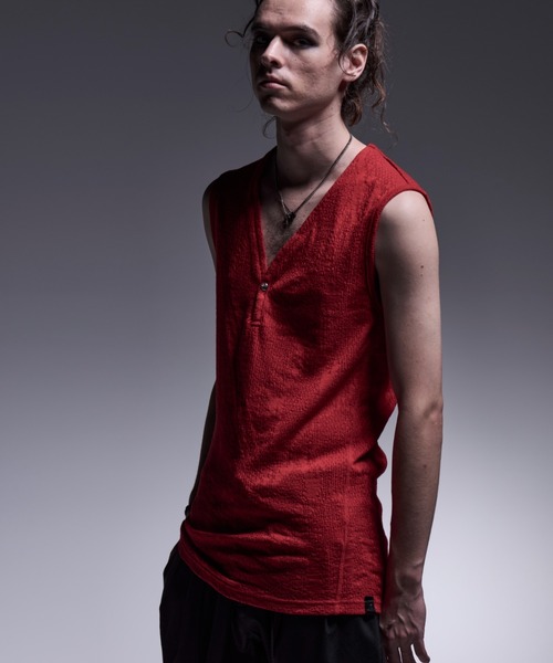 kiryuyrik(キリュウキリュウ)の「Kiryuyrik/キリュウキリュウ/PythonJQD Henley Tank Top / パイソンジャガード ヘンリーネック タンクトップ(タンクトップ・メンズ・レッド/ブラック・SMALL/MEDIUM/LARGE)」の10枚目の写真