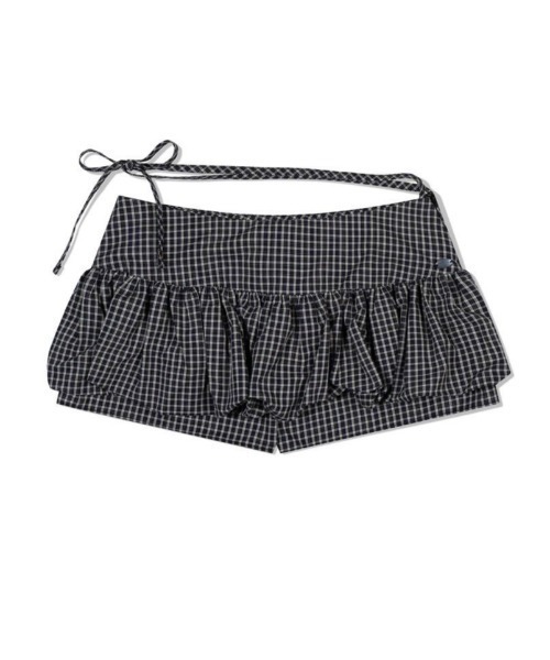 UGLY SHADOW（アグリーシャドウ）の「【Uglyshadow】PUMPKIN SKIRT PANTS(CHECK) / 【アグリーシャドウ】パンプキンチェックスカートパンツ（その他パンツ・レディース・ブラック/ブルー・S/M）」の17枚目の写真