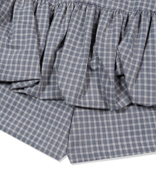 UGLY SHADOW（アグリーシャドウ）の「【Uglyshadow】PUMPKIN SKIRT PANTS(CHECK) / 【アグリーシャドウ】パンプキンチェックスカートパンツ（その他パンツ・レディース・ブラック/ブルー・S/M）」の3枚目の写真