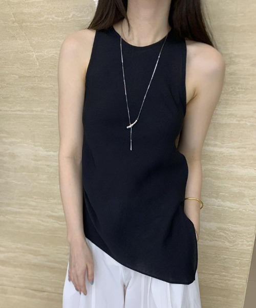 FREE STYLISTS(フリー スタイリスト)の「YUGA_YGMC Sheer pleated top(シャツ/ブラウス・レディース・ブラック/オフホワイト/グレー・FREE)」の2枚目の写真