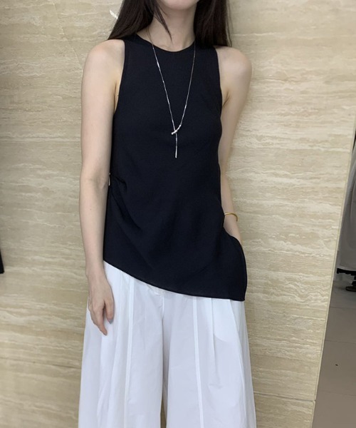 FREE STYLISTS(フリー スタイリスト)の「YUGA_YGMC Sheer pleated top(シャツ/ブラウス・レディース・ブラック/オフホワイト/グレー・FREE)」の6枚目の写真