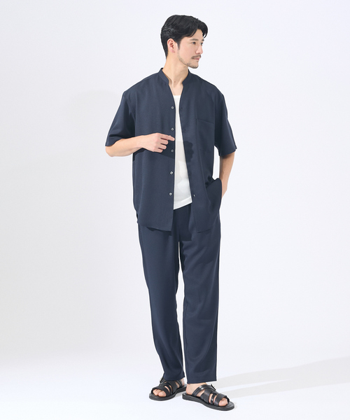AH ABAHOUSE(エーエイチアバハウス)の「【AH ABAHOUSE/セットアップ対応】アムンゼン キーネック 半袖シャツ(シャツ/ブラウス・メンズ・グレイッシュベージュ/グリーン/ダークネイビー/ブラック系その他・46/48)」の11枚目の写真