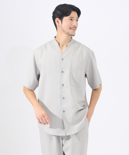 AH ABAHOUSE(エーエイチアバハウス)の「【AH ABAHOUSE/セットアップ対応】アムンゼン キーネック 半袖シャツ(シャツ/ブラウス・メンズ・グレイッシュベージュ/グリーン/ダークネイビー/ブラック系その他・46/48)」の21枚目の写真