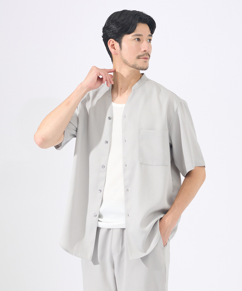 AH ABAHOUSE(エーエイチアバハウス)の「【AH ABAHOUSE/セットアップ対応】アムンゼン キーネック 半袖シャツ(シャツ/ブラウス・メンズ・グレイッシュベージュ/グリーン/ダークネイビー/ブラック系その他・46/48)」の20枚目の写真