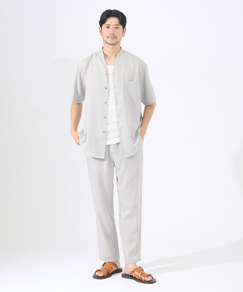 AH ABAHOUSE(エーエイチアバハウス)の「【AH ABAHOUSE/セットアップ対応】アムンゼン キーネック 半袖シャツ(シャツ/ブラウス・メンズ・グレイッシュベージュ/グリーン/ダークネイビー/ブラック系その他・46/48)」の19枚目の写真