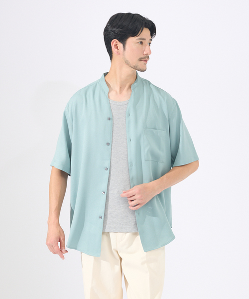 AH ABAHOUSE(エーエイチアバハウス)の「【AH ABAHOUSE/セットアップ対応】アムンゼン キーネック 半袖シャツ(シャツ/ブラウス・メンズ・グレイッシュベージュ/グリーン/ダークネイビー/ブラック系その他・46/48)」の16枚目の写真