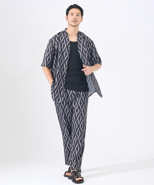 AH ABAHOUSE(エーエイチアバハウス)の「【AH ABAHOUSE/セットアップ対応】アムンゼン キーネック 半袖シャツ(シャツ/ブラウス・メンズ・グレイッシュベージュ/グリーン/ダークネイビー/ブラック系その他・46/48)」の13枚目の写真