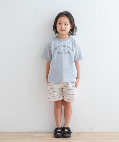 URBAN RESEARCH DOORS（アーバンリサーチドアーズ）の「『WEB/一部店舗限定サイズ』ボーダーワッフルショーツ(KIDS)（その他パンツ・キッズ・グレー/アイボリー・120/105/150/135）」の5枚目の写真
