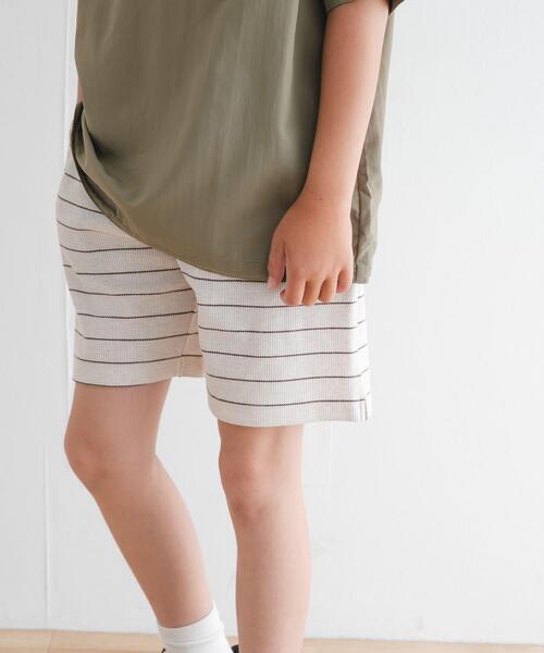 URBAN RESEARCH DOORS（アーバンリサーチドアーズ）の「『WEB/一部店舗限定サイズ』ボーダーワッフルショーツ(KIDS)（その他パンツ・キッズ・グレー/アイボリー・120/105/150/135）」の16枚目の写真