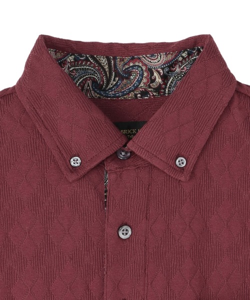 TOKYO SHIRTS(トウキョウシャツ)の「デザイン 半袖ポロシャツ ボタンダウン(ポロシャツ・メンズ・ボルドー・S/M/L/LL/XL)」の3枚目の写真