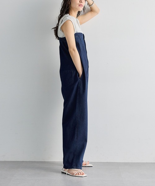 for/c（フォーシー）の「[低身長/高身長向けサイズ有]デニムサロペット【オーガニックコットン】（サロペット/オーバーオール・レディース・インディゴブルー/グレー・TM/PL/PM/L/M）」の14枚目の写真