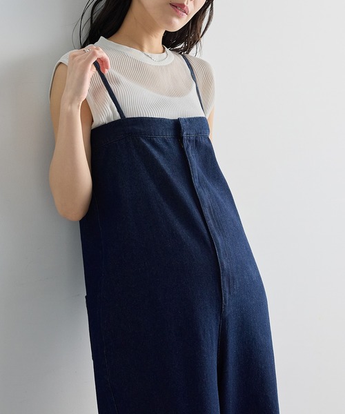 for/c（フォーシー）の「[低身長/高身長向けサイズ有]デニムサロペット【オーガニックコットン】（サロペット/オーバーオール・レディース・インディゴブルー/グレー・TM/PL/PM/L/M）」の16枚目の写真