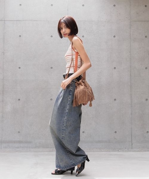 PAGEBOY（ページボーイ）の「2WAYレトロボーダータンク（Tシャツ/カットソー・レディース・ブラック/ブルー系その他4/ホワイト系その他・FREE）」の5枚目の写真