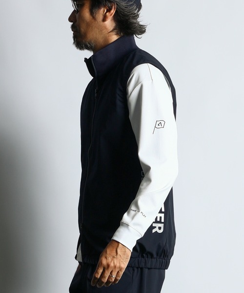 The DUFFER of ST.GEORGE(ザダファーオブセントジョージ)の「〔BLACK LABEL〕"A-PACK" SET UP RIBBED VEST:セットアップ リブネック テックベスト(ベスト・メンズ・ネイビー/ブラック・LARGE/MEDIUM)」の12枚目の写真
