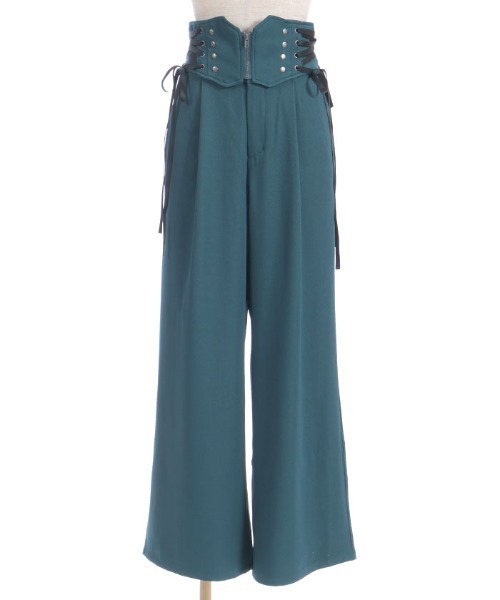 axes femme POETIQUE(アクシーズファムポエティック)の「レースアップデザインパンツ(その他パンツ・レディース・ブラック/ブルーグリーン・MEDIUM)」の17枚目の写真