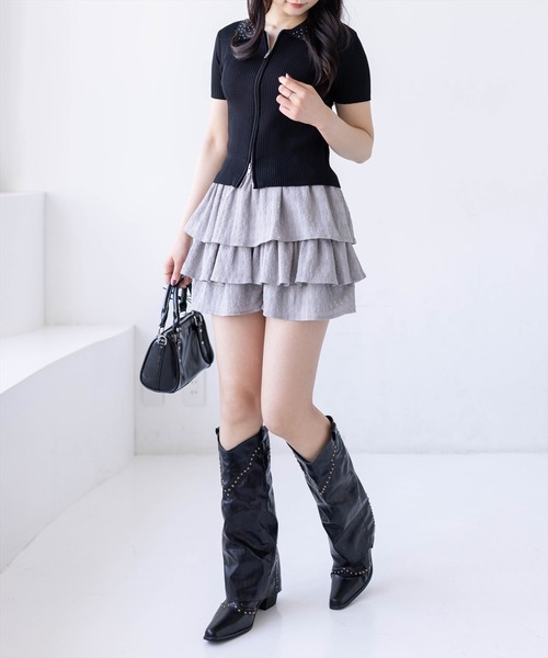 clear（クリア）の「フリルショートパンツ[バレエコア ガーリー フリル]≪再入荷≫（その他パンツ・レディース・オフホワイト/ブラック/ブラウン/グレー・F）」の20枚目の写真